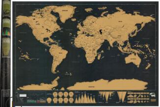 Personalized Black Scratch Off Art World Map Poster Decor Large Deluxe Poster Edition Travel - Image 2