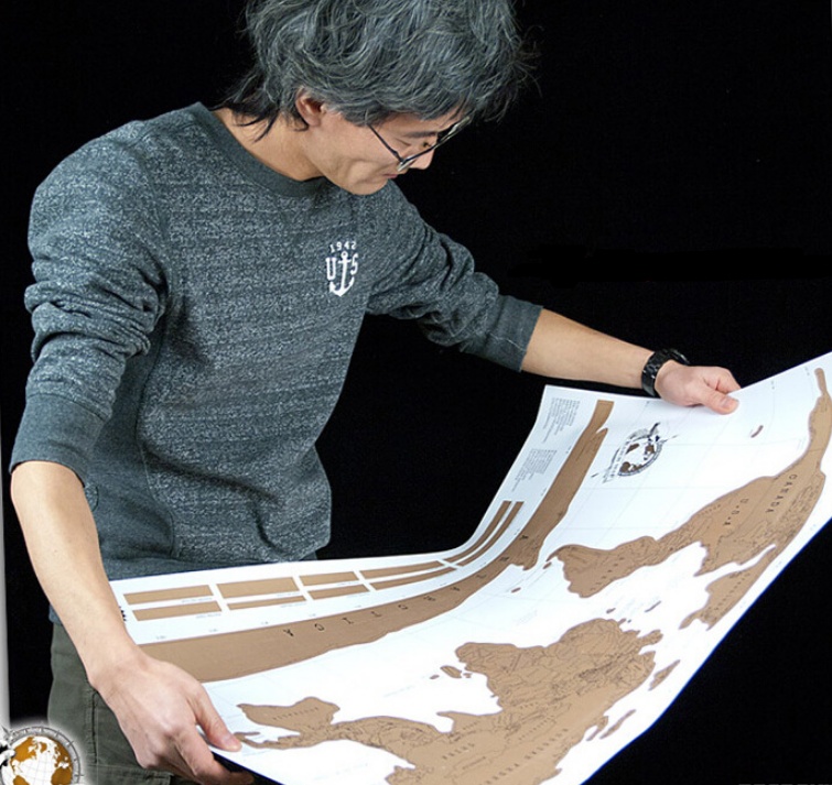 Personalized Black Scratch Off Art World Map Poster Decor Large Deluxe Poster Edition Travel - Image 3