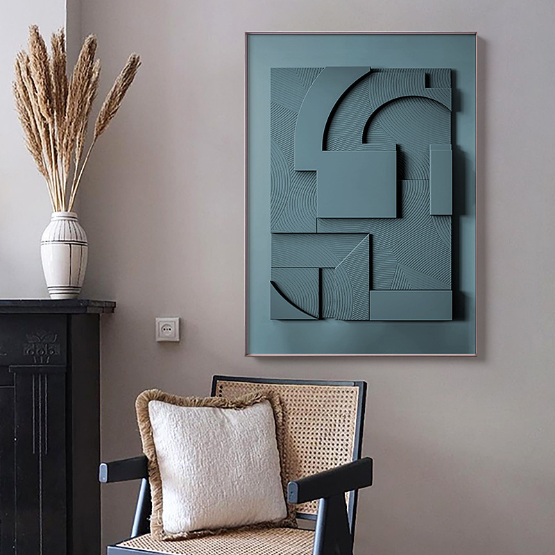 Three-dimensional Abstract Silent Style Geometric Morandi Hanging Painting - Image 4
