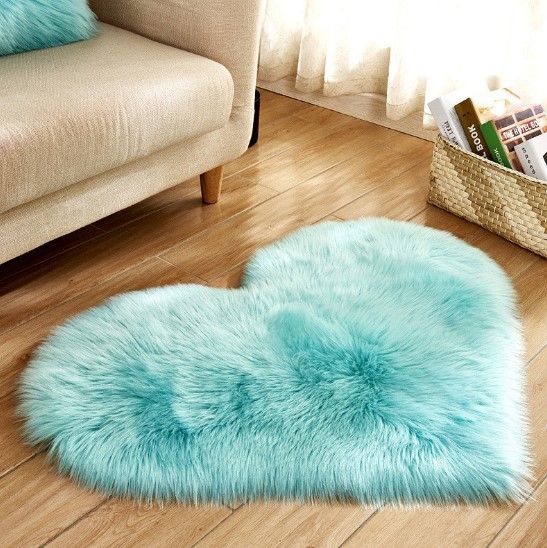 Plush Heart Shaped Carpet Non-Slip Mat Fluffy Rug Floor Mat Blanket Sofa Cushion Foot Pad Carpets For Living Room Home Decor - Image 2