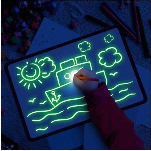 Educational Toy Drawing Pad 3D Magic 8 Light Effects Puzzle Board Sketchpad - Image 2