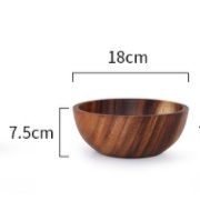 Kitchen Natural Wooden Bowl Household Fruit Bowl Salad Bowl For Home Restaurant Food Container Wooden Utensils Note The Size Hot - Image 9
